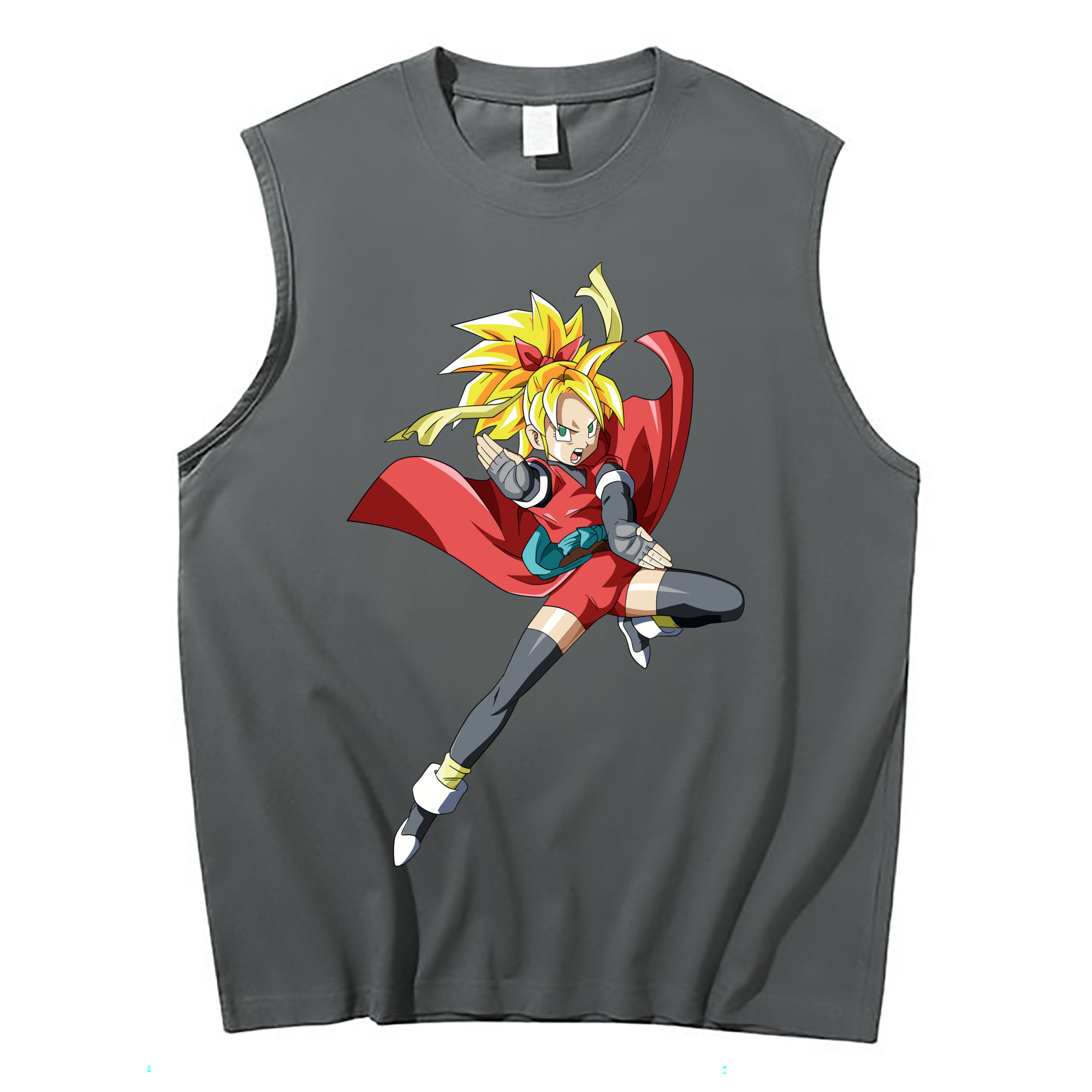 （画像用） ドラゴンボール カリフラ DRAGON BALL Caulifla コットン100％タンクトップ（フロントプリント）